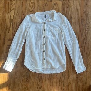 White cotton button down